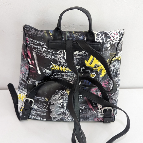 NWOT DKNY Graffiti Backpack Purse - Picture 3 of 7